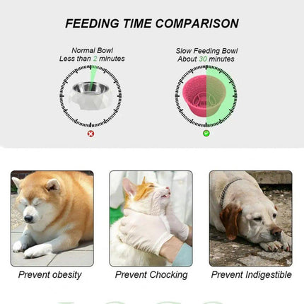 Silicone Pet Slow Feeder Bowl Anti Choke Design Food Dish for Dogs and Puppies