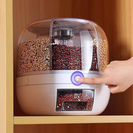 Rotating Cereal Dispenser Grain Storage Box Kitchen Food Container Rice Holder