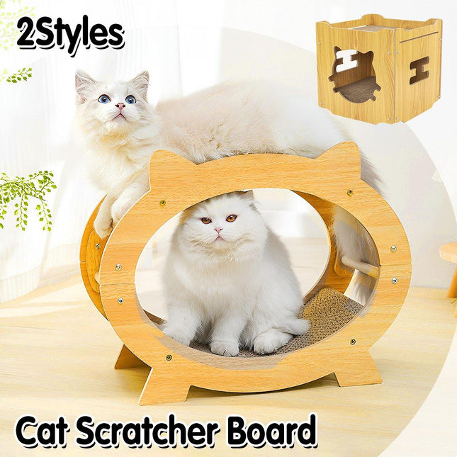 Durable Cat Scratcher Lounge Corrugated Scratching Wood Board - Aimall