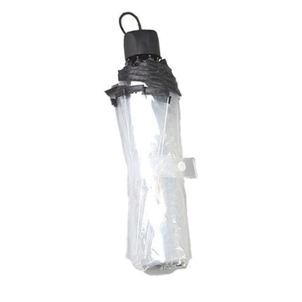 Transparent Folding Umbrella Compact Tri Fold Design Clear Rain Protection Cover