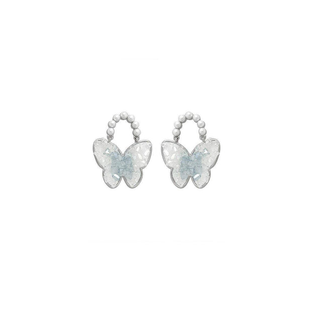 Blue Butterfly Stud Earrings Women Stylish Lightweight Fashion Jewelry Accessory