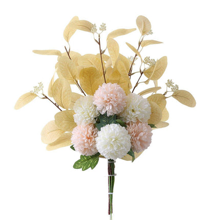High-End Artificial Eucalyptus Leaves Ball Chrysanthemum Bouquet Home Decor