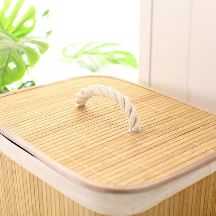 Dustproof Bamboo Laundry Basket Storage Basket for Dirty Clothes Organization