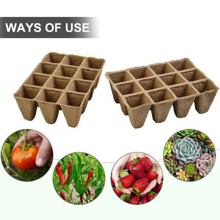 50pcs Disposable 12 Grid Seedling Tray Square Flowerpot Plug Starter Tray