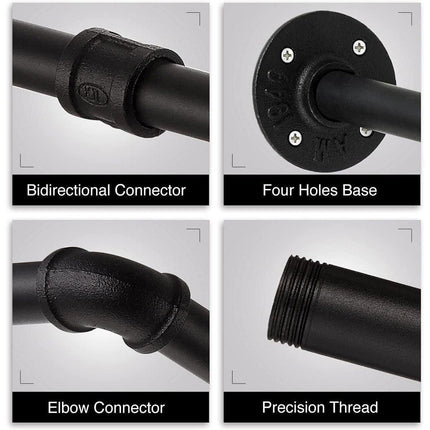 Wall Mounted Industrial Metal Clothing Rack Pipe Hanger for Retail Store Display