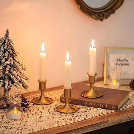 4X Iron Candlestick Stand Candle Holder Retro Style Look Taper Candle Holder