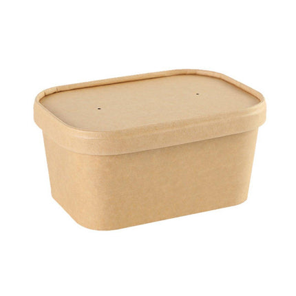 50pcs Kraft Lunch Boxes Picnic Bento Light Lunch Boxes Eco Friendly Containers