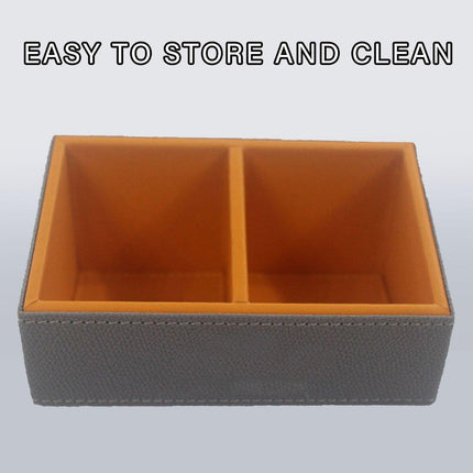 Beveled Double Compartment Tea Caddy Hotel Room Organizer for Sugar Tea Bags