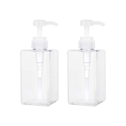 2PCS Square Bottle Travel Cosmetic Hand Soap Shampoo Lotion Dispenser Refillable