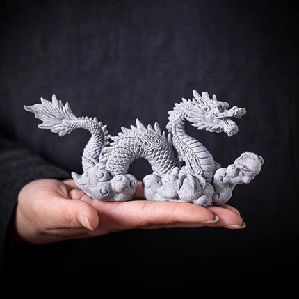Imitation Lapis Lazuli Dragon Ornament Garden Fish Tank Aquascape Chinese Decor