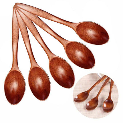 5PCS/lot Kitchen Wooden Spoon Bamboo Cooking Utensil Soup Teaspoon Tableware - Aimall