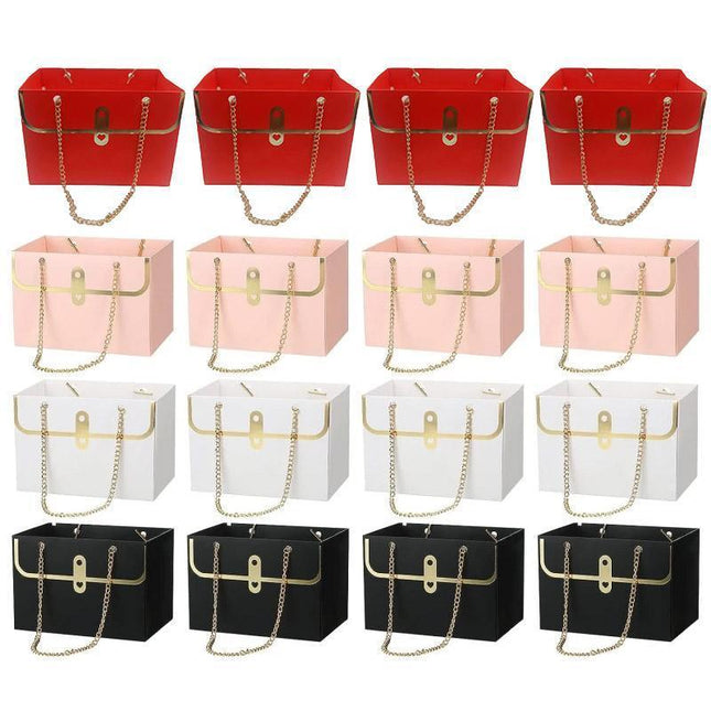10pcs Rectangular Handbag Flower Packaging Gift Bags Creative Bouquet Boxes