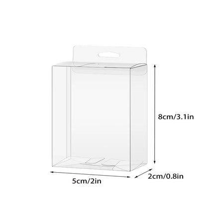 50pcs Transparent Gift Boxes with Hooks Clear Packaging Storage Containers