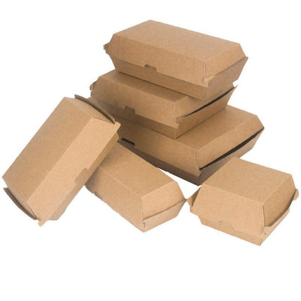 UP To 250PCS New Cardboard Hot Dog Box - Brown Corrugated Kraft - Plain - Aimall