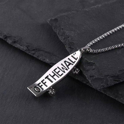 Hip-Hop Titanium Steel Pendant Necklace Letter Scooter Design Sweater Chain
