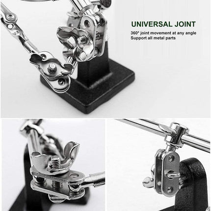 Helping 3rd Hand Soldering Iron Hobby Tool Vise Clamp Magnifying Glass + Station - Aimall