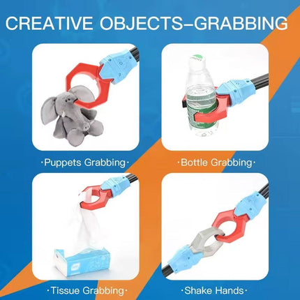 2PCS Large Five-Claw Mechanical Arm Garbage Grabber Red Reacher Tool Clamp