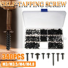340PCS Black Self Tapping Screws Assortment for Metal Wood Repair and Fixing