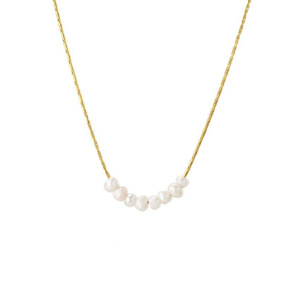 Gold Geometric Pearl Necklace Simple Elegant Temperament Daily Versatile Gift