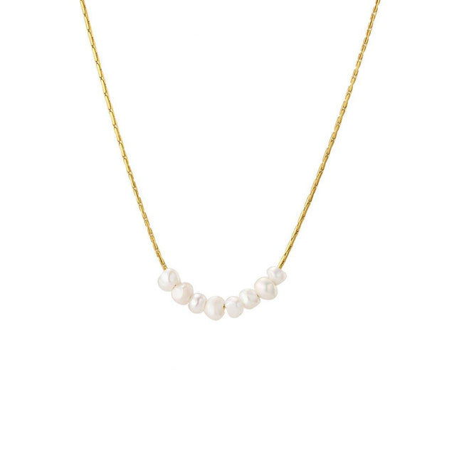 Gold Geometric Pearl Necklace Simple Elegant Temperament Daily Versatile Gift