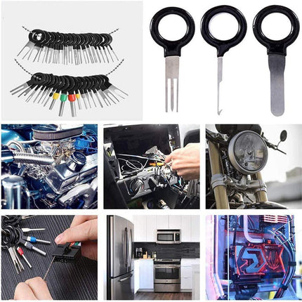 76Pcs/Set Pin Ejector Wire Kit Extractor Auto Terminal Removal Connector Tool - Aimall