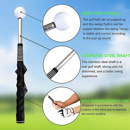 Golf Swing Training Aid Telescopic Impact Sound Stick Exercise Tool for Practice