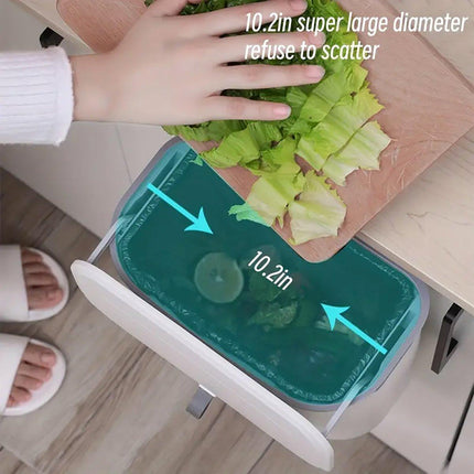 Wall Mounted Hanging Wastebasket with Sliding Lid for Kitchen and Bathroom Use