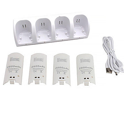 4 Rechargeable Battery for Nintendo Wii Remote Charger Dock Station Controller