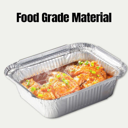 125PCS Disposable Quadrate Tin Foil Pans Oven Grill Safe Non-Stick Baking Trays