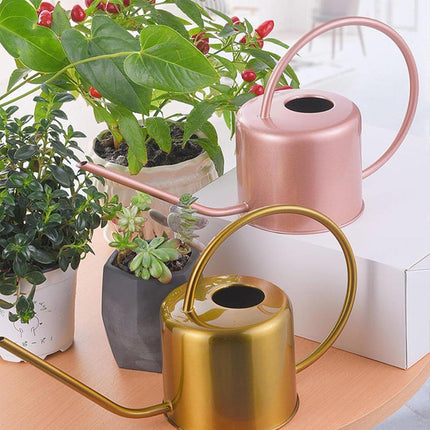 Large Capacity Metal Watering Kettle Retro Garden Spray Pot with Long Spout