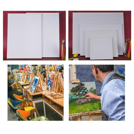 5x Artist Blank Stretched Canvas Canvases Art Large White Range Oil Acrylic Wood - Aimall
