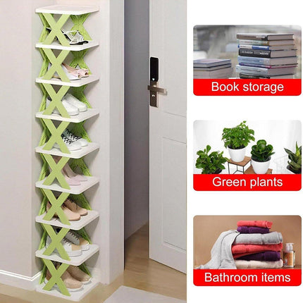Simple Shoe Rack Home Use Space Saving Clip Storage Organizer Cabinet Stand