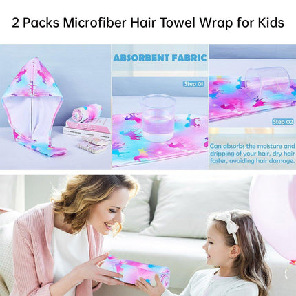 2PCS Mermaid Microfiber Hair Drying Cap Quick-Dry Soft Shower Hat