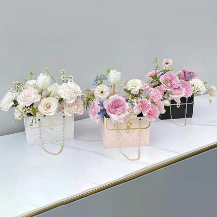 10pcs Rectangular Handbag Flower Packaging Gift Bags Creative Bouquet Boxes