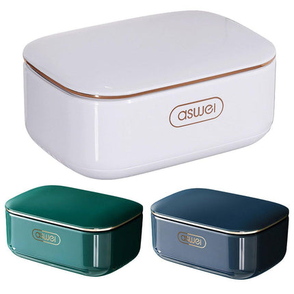Household Wall Mounted Soap Box With Lid Drainage Non Punch Bathroom Storage Box