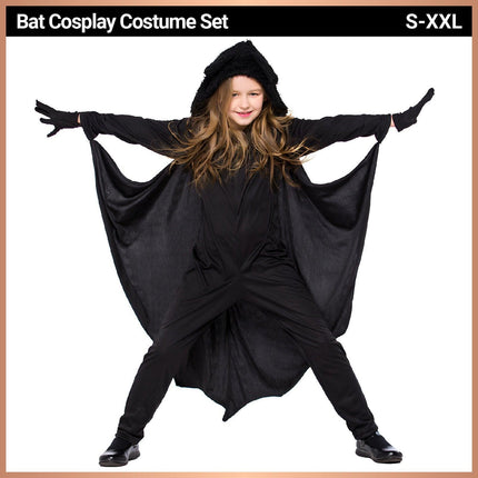 Children Bat Costume Halloween Animal Outfit Kids Stage Performance Wear Fun - Aimall
