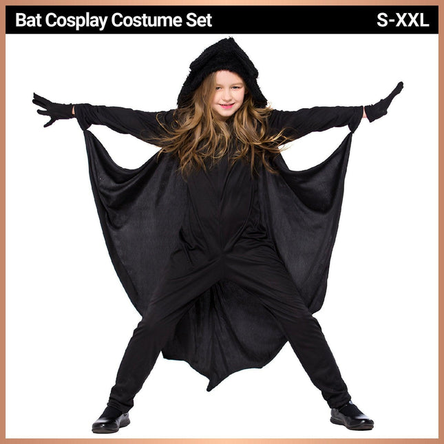 Children Bat Costume Halloween Animal Outfit Kids Stage Performance Wear Fun - Aimall