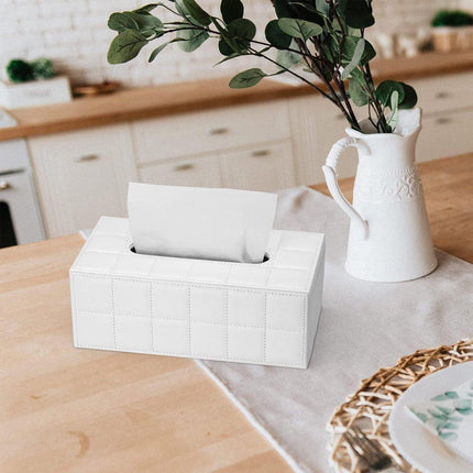 Leather Tissue Box Holder Rectangular Tissue Dispenser for Living Room Home