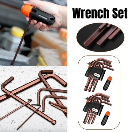 Hexagonal Wrench Set with Plate Handle Multi Size Hex Key Tool Kit for Repair