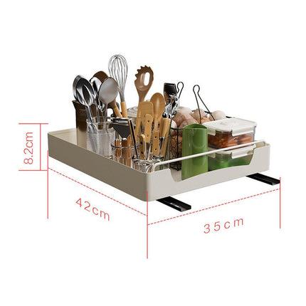 Kitchen Storage Shelf Organizer Sliding Cabinet Basket Pull Out Metal Drawer