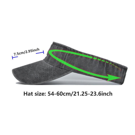 Unisex Summer Denim Sun Visor Cap Breathable Washed Running Hat UV Protection