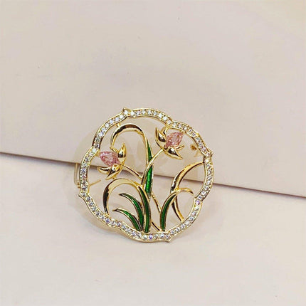Retro Orchid Brooch Classic Chinese Style Delicate Pin Cheongsam Decoration