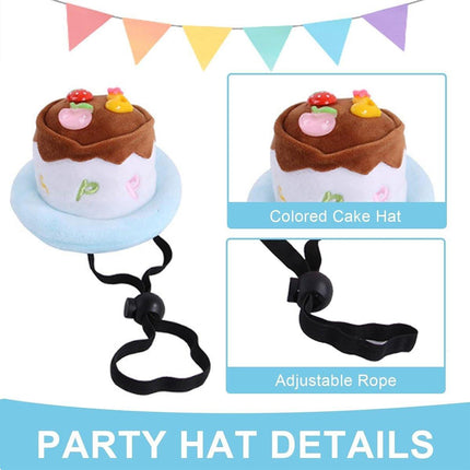Pet Birthday Cake Hat and Triangle Towel combination Fun Party Dress Up for Pets