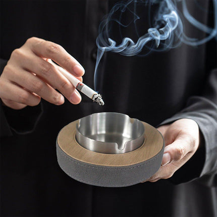 Leather Tissue Box Holder Decorative Storage Box with Ashtray for Hotel Use