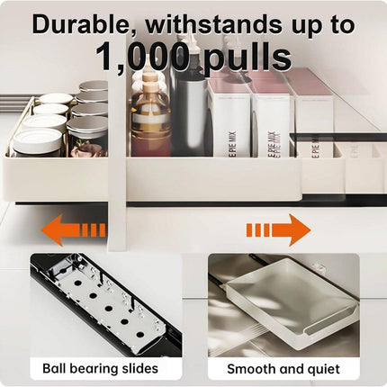 Kitchen Storage Shelf Organizer Sliding Cabinet Basket Pull Out Metal Drawer