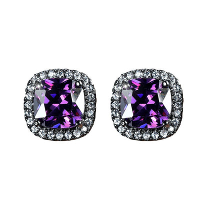 Fashion Earring Buckle Zirconia Stud Earrings Women Elegant Jewelry Accessories
