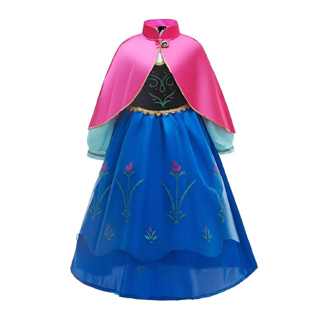 Girls Dress Frozen Anna Long Sleeve Princess Dress AU - Aimall