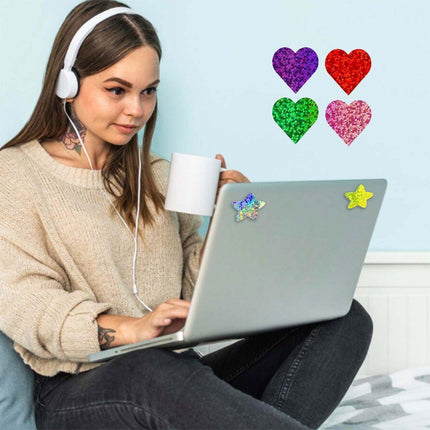 10PCS Self-Adhesive Star Heart Stickers 500/Roll Reward Chart Decoration Labels