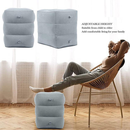 Inflatable Foot Rest Travel Air Pillow Cushion Office Home Leg Footrest Relax - Aimall