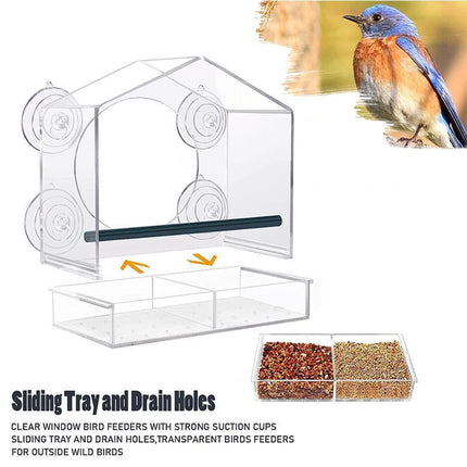 Large Window Bird Feeder Strong Suction Cups Superior Design Lifetime Guarantee - Aimall